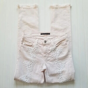 J Brand Christopher Kane Pink Lace Skinny Jeans 25